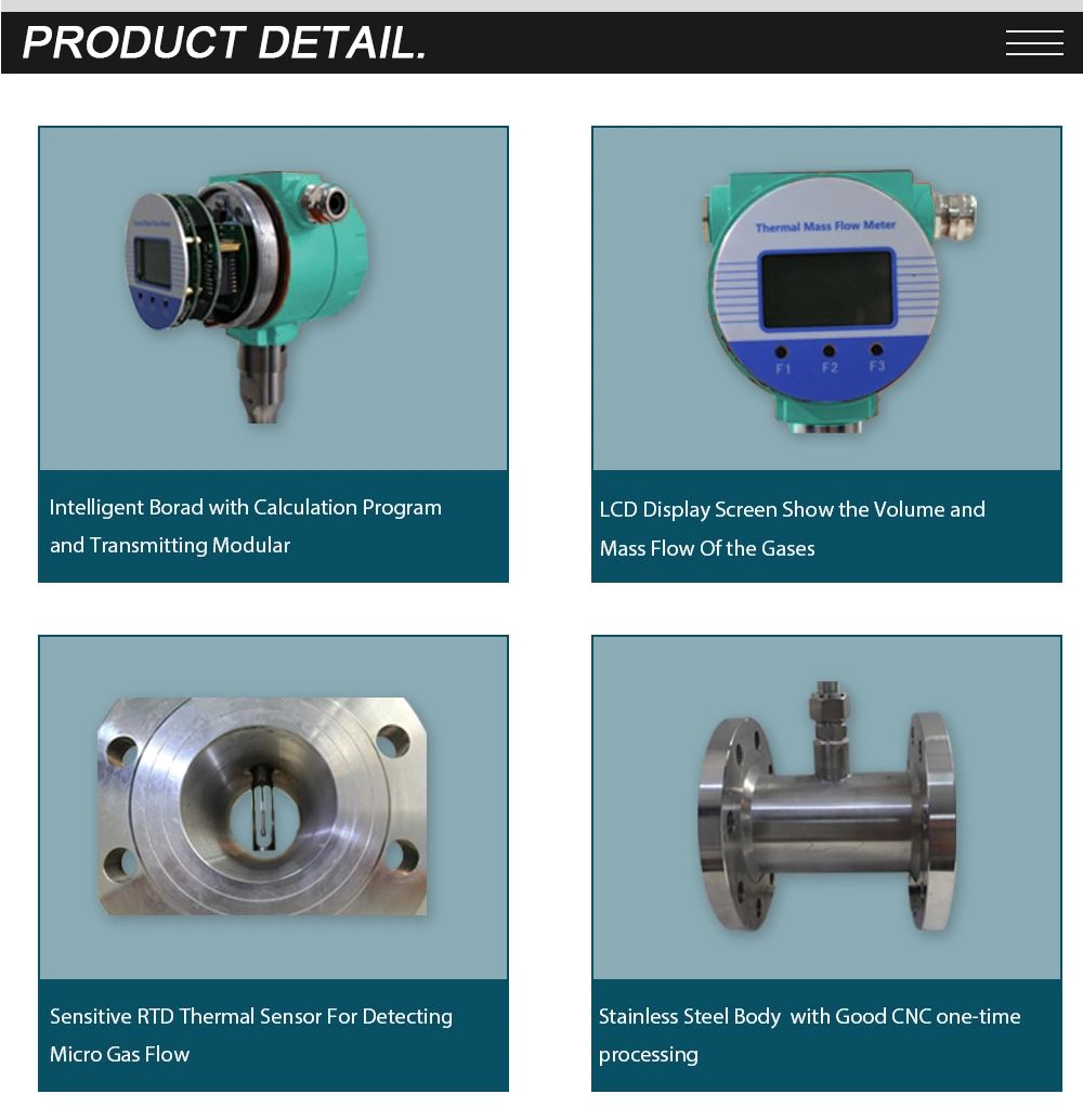 ANSI Flange Thermal Gas Flowmeter Gas Mass Flow Meter for Oxygen