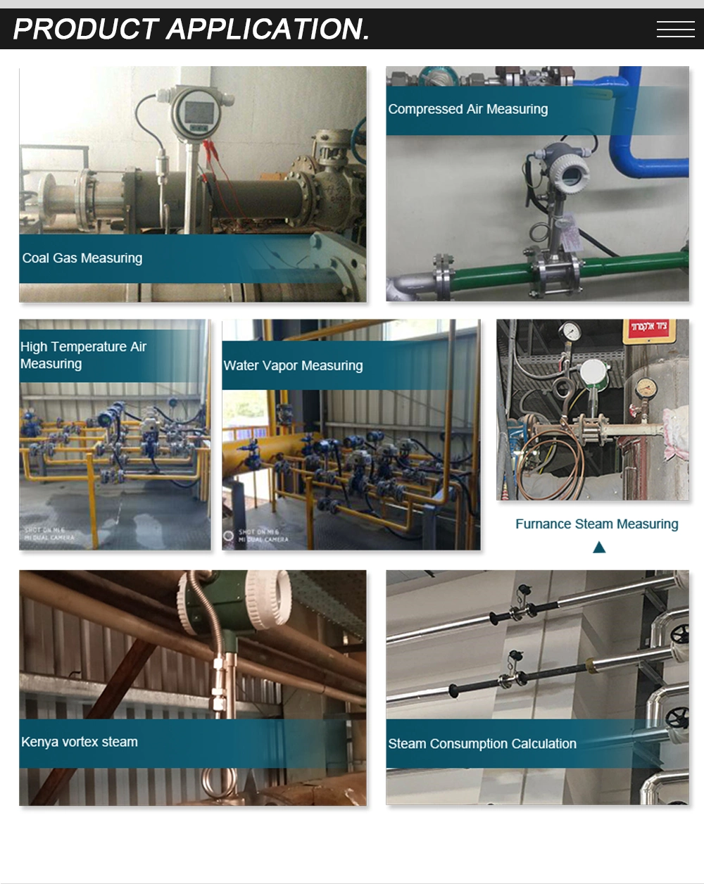 ANSI Flange Connect Vortex Flowmeter Gas Vortex Flow Meter for Saturate Steam