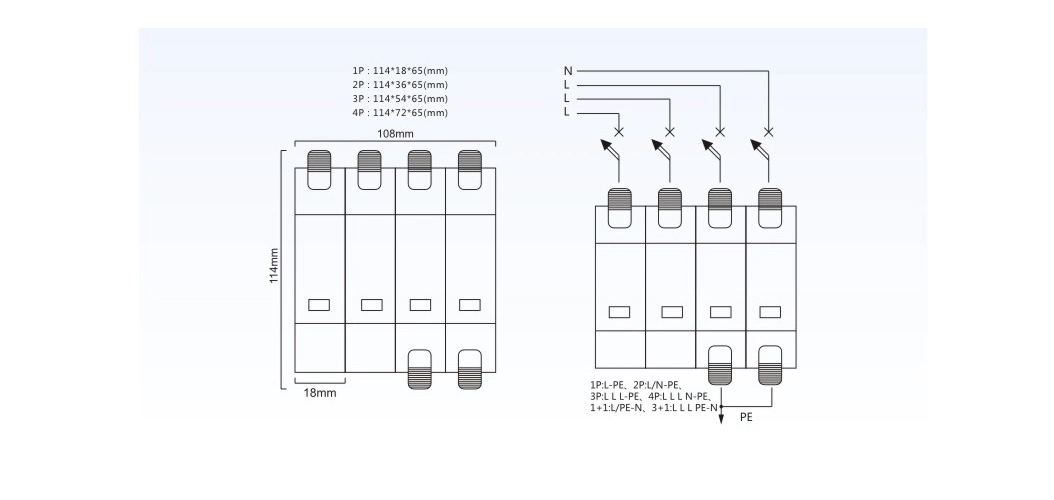 Quick Wiring Surge Protector 4p 20ka~60ka Surge Protective Device