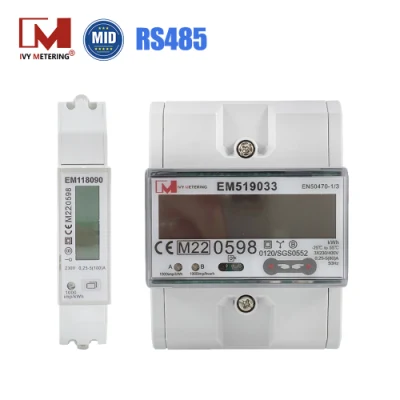 EV 충전소용 1/3 RS485 Modbus 위상 태양 에너지 양방향 스마트 미터