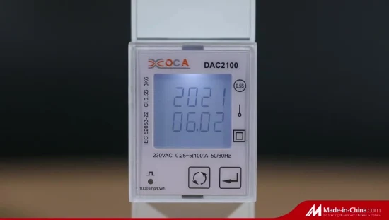 Dac2101 DIN 레일 단상 LCD 디스플레이 다중 관세 Modbus 에너지 미터